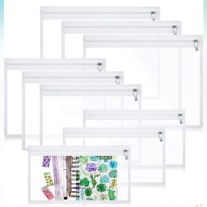 9 Piece Clear Zipper Pouches